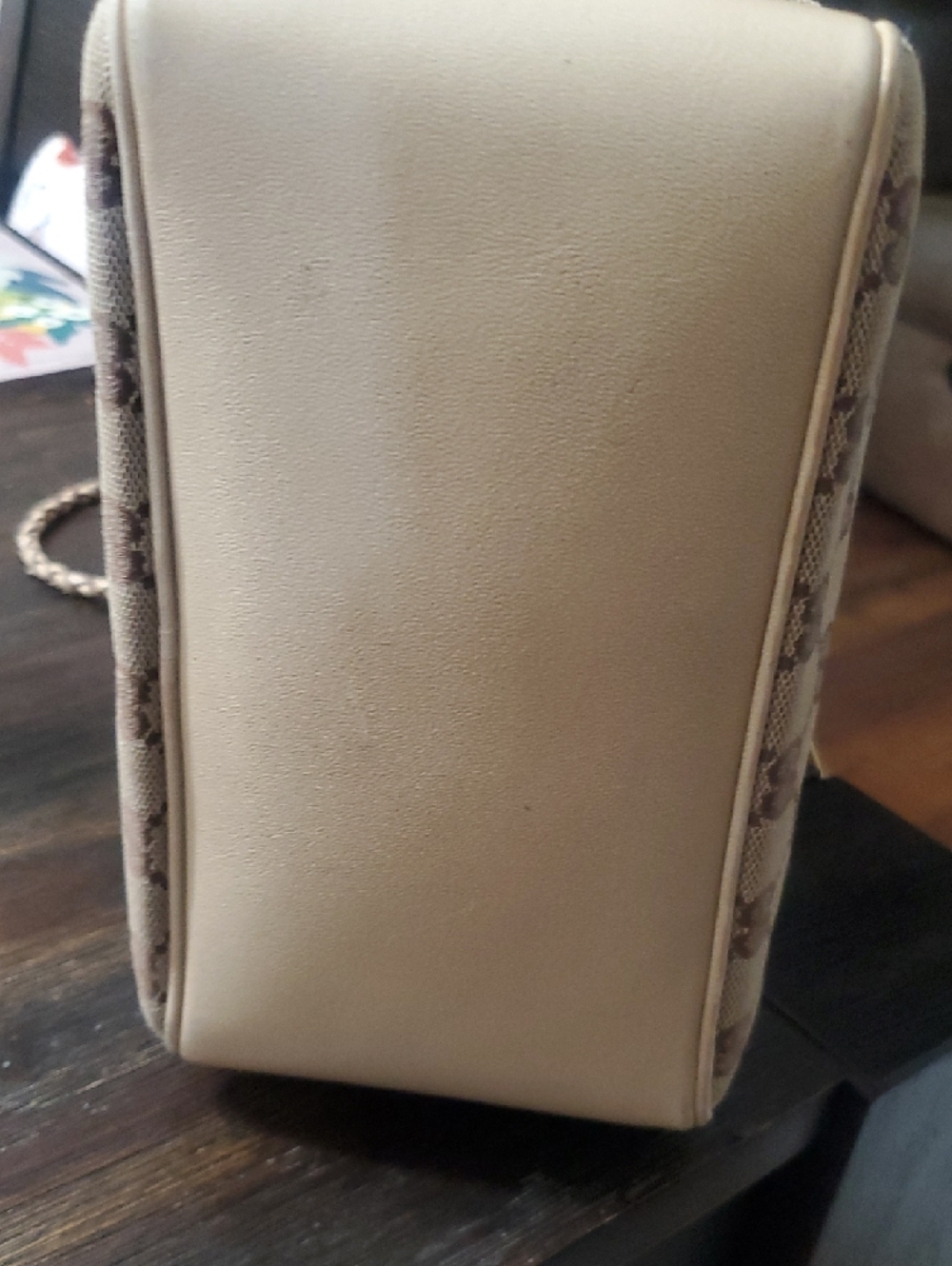 Gucci Beige and Brown GG Canvas Drawstring Tote with Braided Handles - Picture 9 of 16